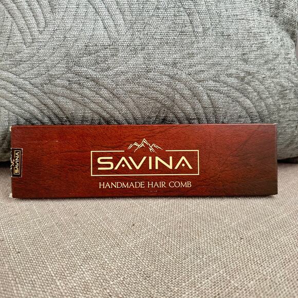NEW Savina Brown Wooden Handmade Hair Comb 8.5 IN - Picture 3 of 10